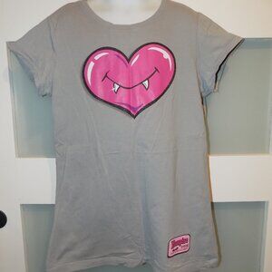 The Children's Place Gray Vampire Heart SS Shirt Size 10/12 Girl's
